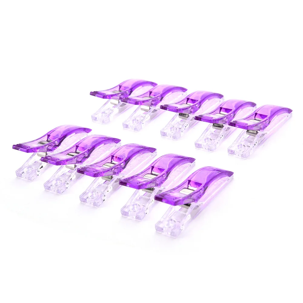 10 шт. 5,5*1 см DIY Пластиковые Пришивные фиксированные зажимы держатель для DIY Лоскутная Ткань Лоскутное ремесло швейная вязаная подвеска зажим - Цвет: Purple