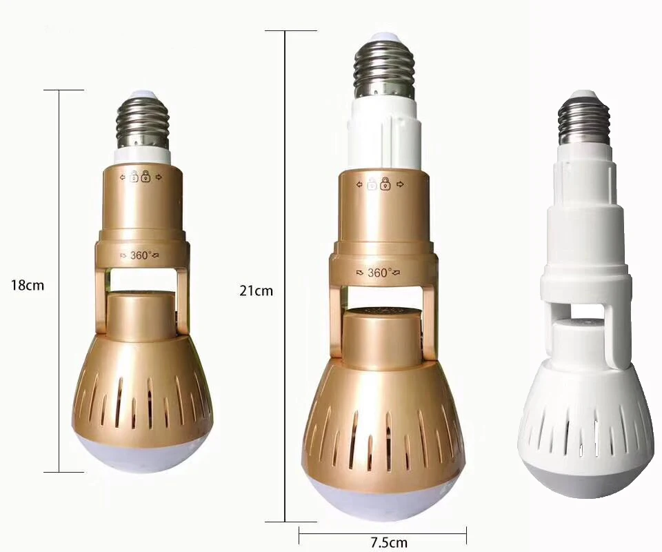 Беспроводная рыбий глаз лампа ip-камера 1080P 360 панорамная для домашней системы безопасности WiFi ip-камера s радионяня Дистанционное освещение лампа