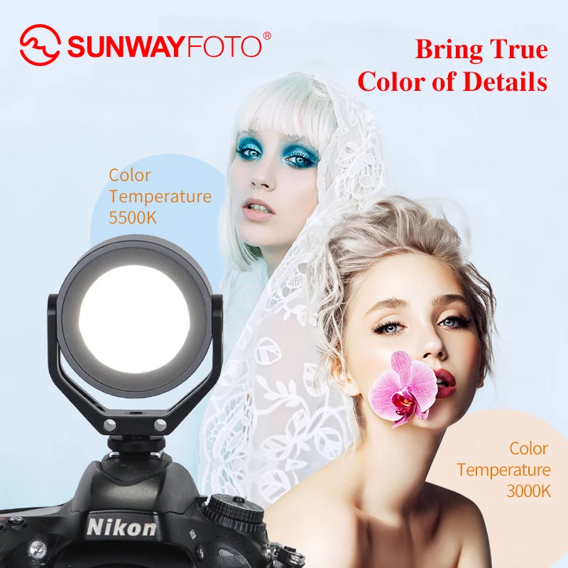 

SUNWAYFOTO FL-54 Multifunctional LED Video Light for Camera Video Photography, 3000-5500K Color Temperature, Bi-color Camping