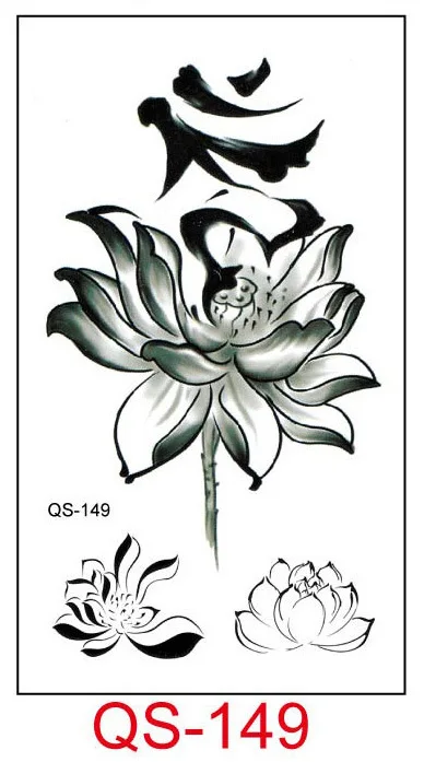 Водостойкая временная татуировка наклейки цветок лотоса временная татуировка Геометрические Животные флэш-тату ручная задняя нога для