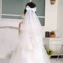 In Stock 2020 New White/Pink/Ivory Wedding Flower Girl Veils First Communion Veils Hair Accessories Free Shipping
