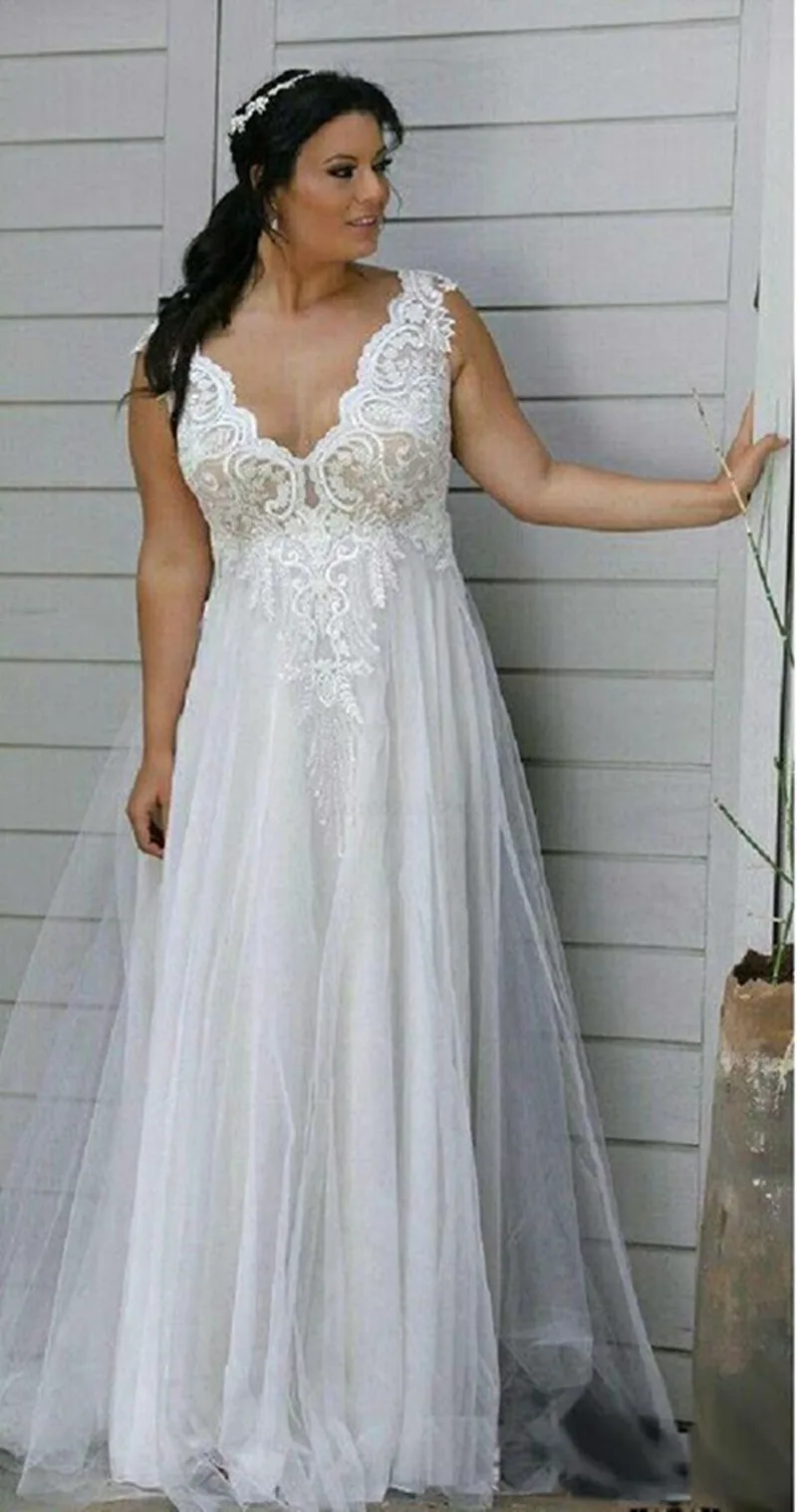 Плюс размеры Свадебное платье 2019 V образным вырезом Винтаж кружево богемные Свадебные платья vestido de noiva невесты robe de mariee robe de mariage