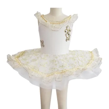 

2016 Rushed Direct Selling Knee-length Vestidos Elsa Dress Children Dance Clothes And Girls Tutu Dress -sleeved Siamese Ballet