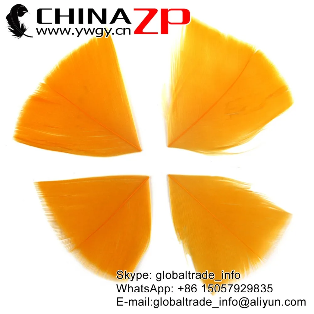 CHINAZP Factory 3~7cm 100Pcs/lot High Quality Dyed Golden Turkey Feathers Petal Trimmed Wholesale for Craft | Дом и сад