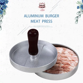 

1 Set Round Shape Hamburger Press Aluminum Alloy 12 cm Hamburger Meat Beef Grill Burger Press Patty Maker Mold kitchen tools