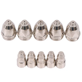 

10pcs/5 Pair P-80 Plasma Torch Consumable 1.1mm Nozzle Tip Electrode Trail Pack