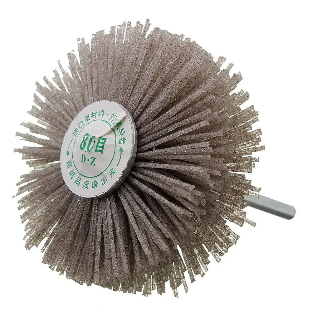 80mm Dia Abrasive Nylon Wheel Brush Woodwork Polish Bench Grinder