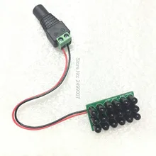 Lihmsek DC12V 940nm 18 шт Черный ИК-светодиодов нет Красного экспозиции ночью Невидимый ИК свет доска CCTV заполняющий свет безопасности аксессуары