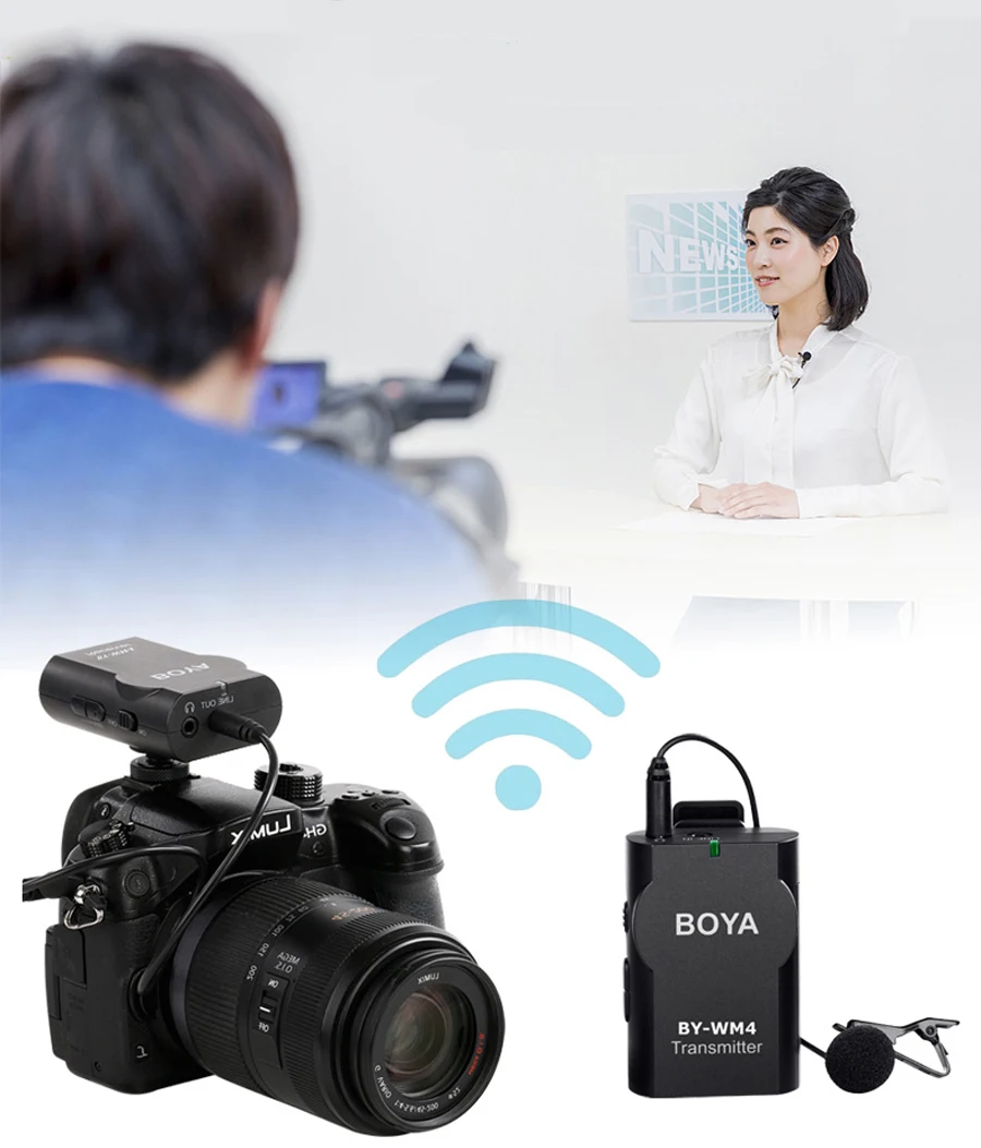 BOYA BY-WM4 беспроводной конденсаторный петличный микрофон система видео микрофон для Canon Nikon sony A7 GH5 DSLR камера смартфон iPhone