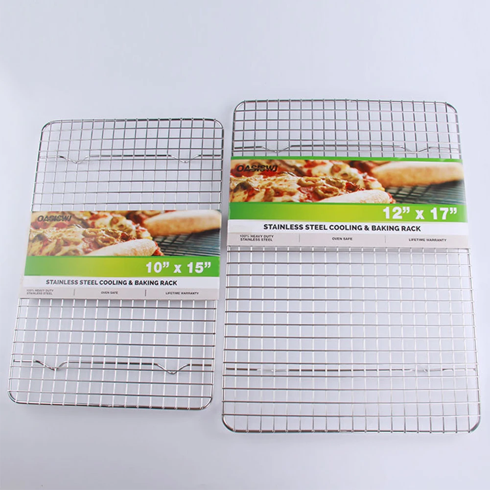 

Baking Cake Multifunction Stainless Steel Cookies Cookie Pan Bread Metal Grid Oven Safe Heavy Duty Biscuits Cooling Rack Cooling
