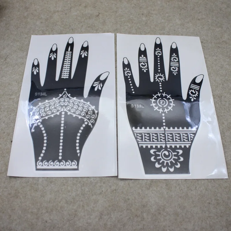 

50 Sheets Henna Tattoo Stencils For Body Paint,Flower Glitter Airbrush Mehndi Hand Henna Tatoo Templates Large Stencil 21*12cm