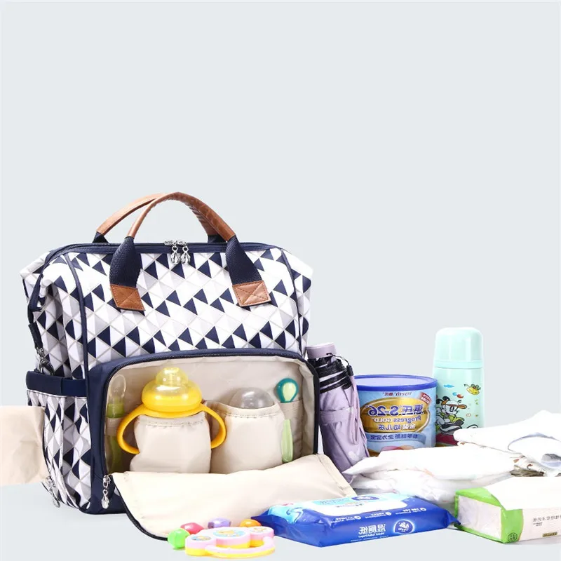 2018 Spring Geometric Pattern Three-Dimensional Diaper Bags Beatiful Female Travel Storage Bag Strap Soft Handle Backpack02