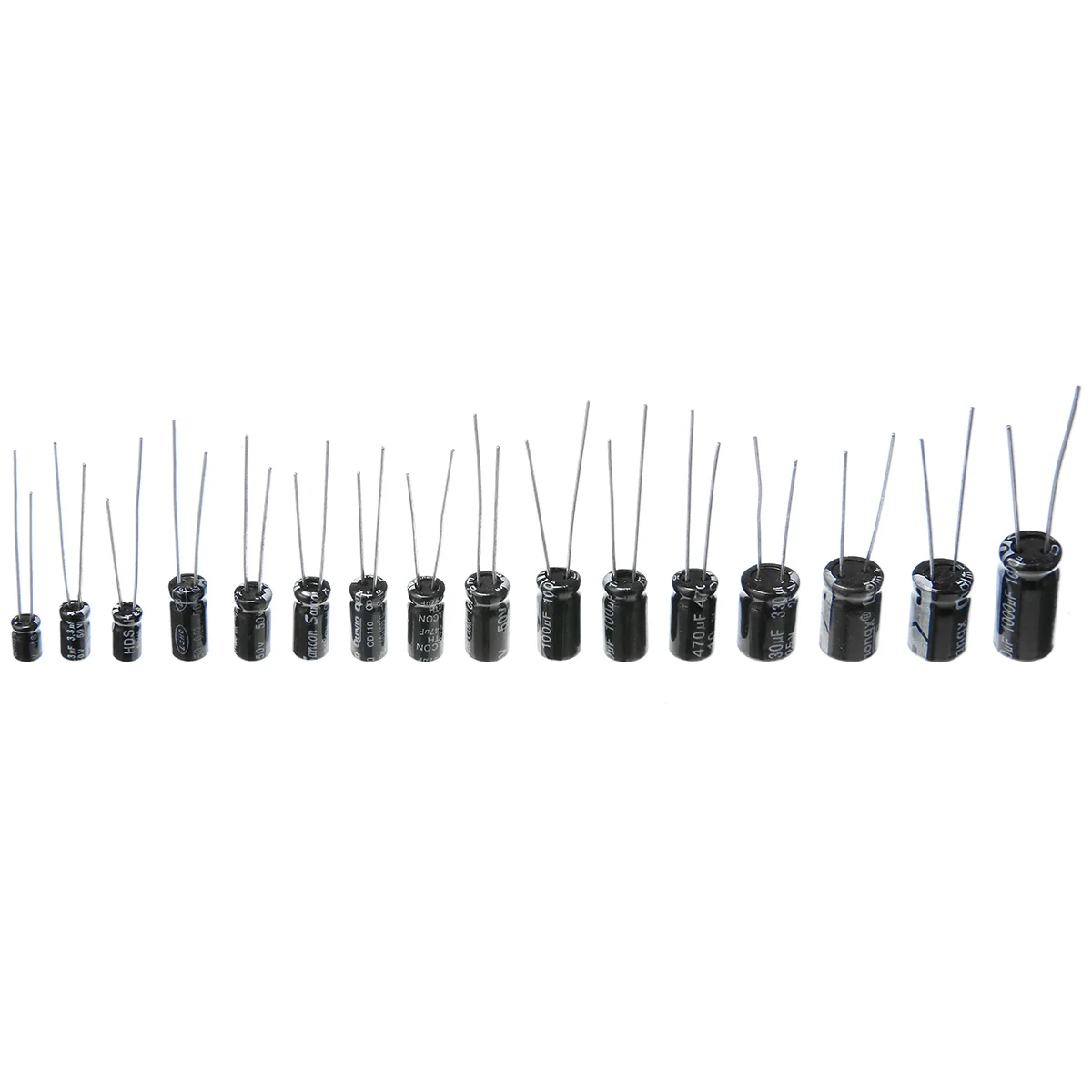 500pcs Durable 16V-50V Electrolytic Capacitor Assortment Kit 24 Value 0.1UF-1000UF Assorted Box Kit for DIY Making Circuit Tools