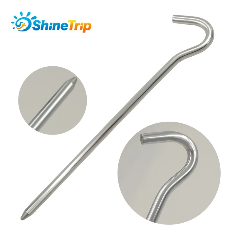 ShineTrip 10 Pcs/Lot 18cm Tent pegs Aluminum Round Tent Stake Alloy Silver Tent Pegs Outdoor nails Tent Accessories 1