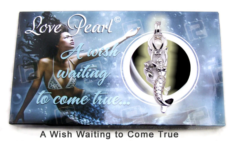 Qingmos Wish жемчужная Подарочная коробка 20 мм Сердце клетка Чокеры ожерелье для женщин с Oyster Love цепочка с жемчужным кулоном Ожерелье Colar-3622 - Окраска металла: Mermaid