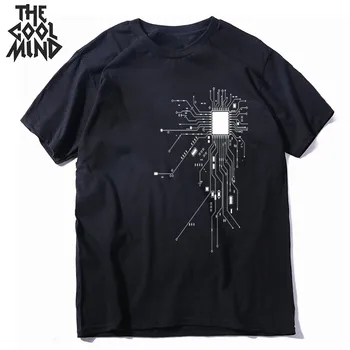 COOLMIND 100% cotton geek print cool men T shirts casual short sleeve o-neck tshirt male summer men t-shirt male mens tee shirts