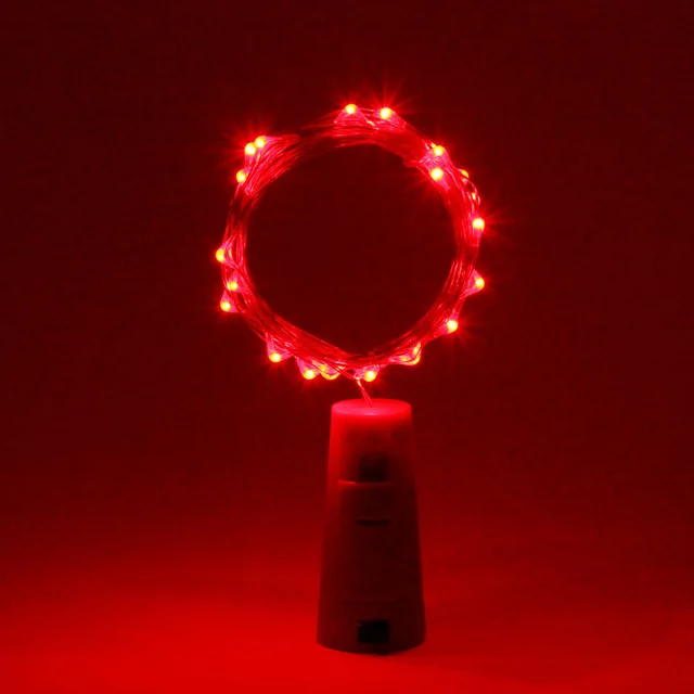 Guirlande Люминесцентная светодиодная гирлянда для бутылок, гирлянда, волшебная Гирлянда для украшения свадебной вечеринки, встроенная батарея - Испускаемый цвет: Red