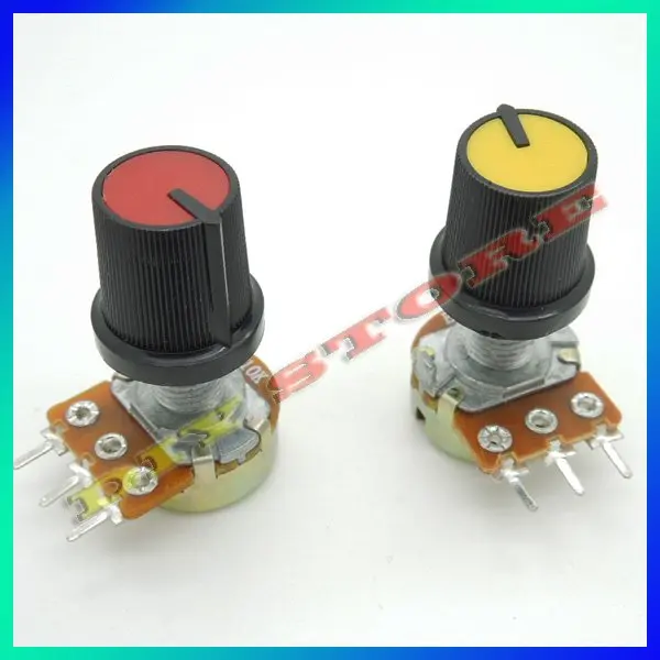 100pcs B10K with potentiometer knobs 10K Ohm Liner Taper Potentiometer