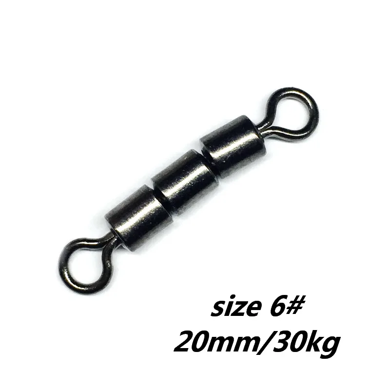High Speed Treble Rolling Swivels size 6 20mm 30kg Fishing Swivel