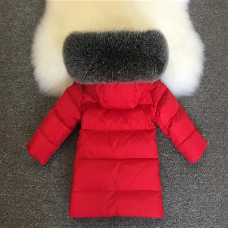 Зимняя куртка с натуральным мехом для маленьких девочек Детские утепленные пуховые пальто Детская верхняя одежда Cyy346