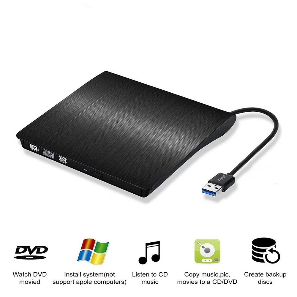  New Portable Ultra-thin External CD Drives DVD Player USB3.0 External DVD Recorder CD-ROM Player fo