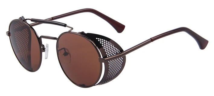 MERRY'S Женские Ретро дизайнерские круглые стимпанк Солнцезащитные очки Oculos de sol UV400 - Цвет линз: C06 Brown