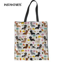 INSTANTARTS женская большая сумка-шоппер Повседневная сумка Льняная сумка через плечо 3D Одежда для собак принт пляжная дорожная сумка для хранения тряпичная сумочка