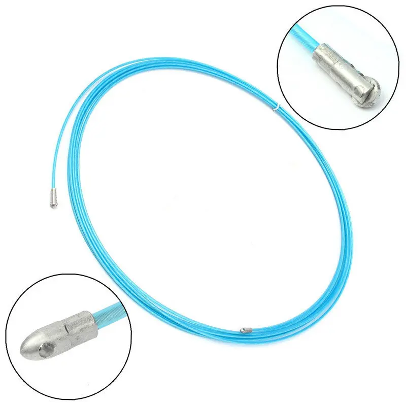 

SWILET Durable Blue 10M Nylon Steel Electrician Wires Fish Tape Conduit Nylon Cable Puller With Wheel Best Quality