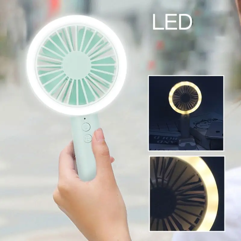 USB Rechargeable Portable Clip On Stroller Fan 3 Speeds Flexible Bendable Mini Desk Electric Fan with Light Mobile Phone Sta,White