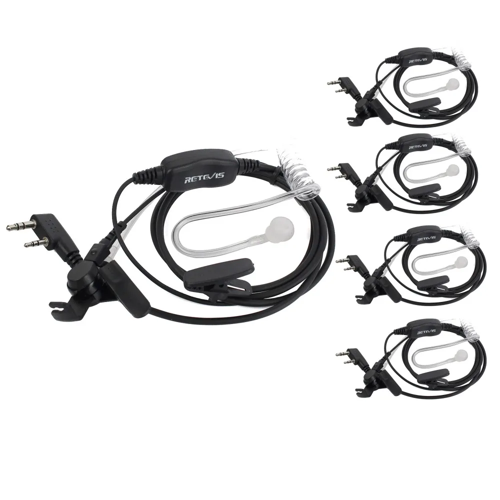 

5 pcs Retevis Headset Walkie Talkie R-112 PTT/VOX Covert Acoustic Tube For Kenwood Retevis For Baofeng For TYT C9040A