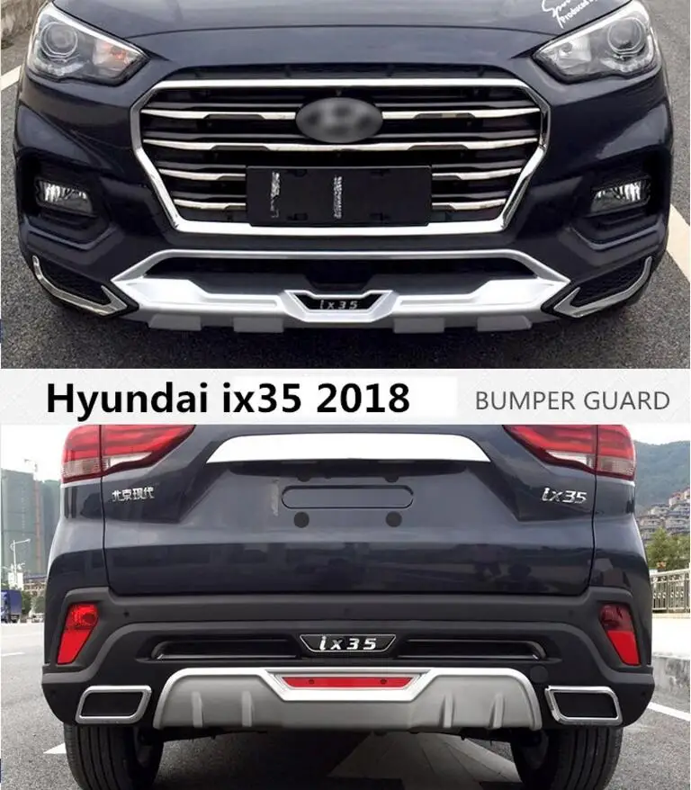  For Hyundai ix35 2018 BUMPER GUARD Car BUMPER Plate High Quality ABS Front+Rear Auto Accessories