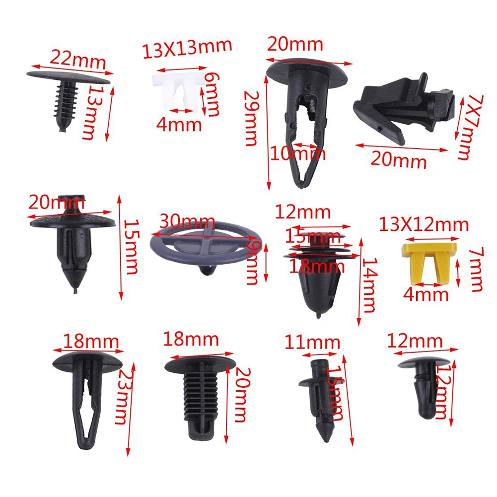 250 шт. зажимы для дверного крыла бампер накладка фиксатор крепеж ассортимент+ монтажная отвертка для Nissan