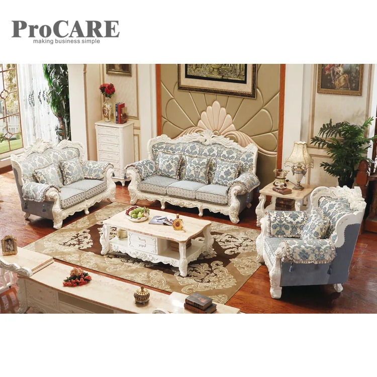 European Style Blue Sectional Luxury Cow Leather King Size Sofa Blue Sectional Luxury Cow Leather