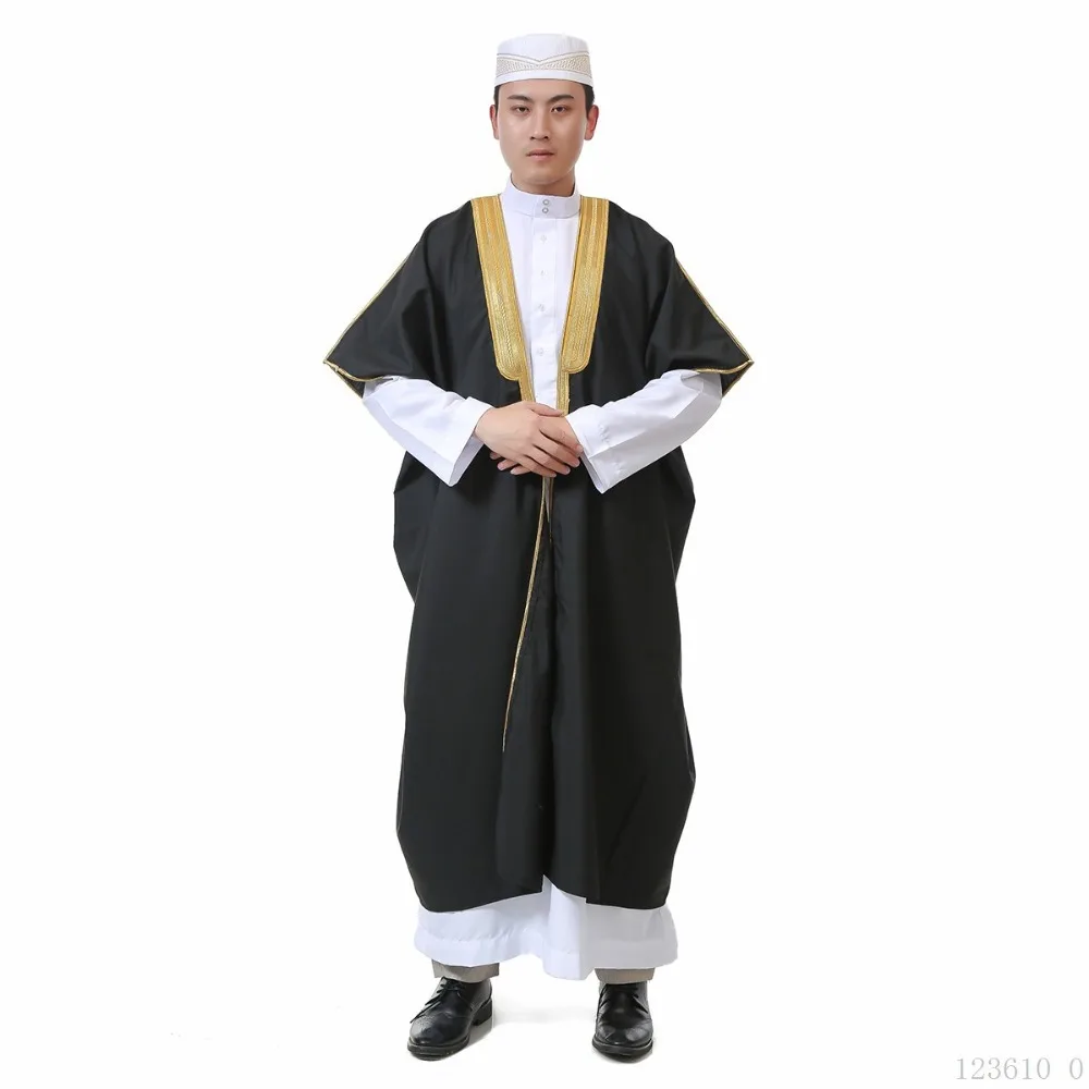 Мужская одежда в мусульманском стиле Длинные рубашки Jubba Thobe белая черная абайя