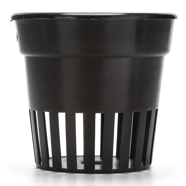 10 Pcs/lot Heavy Duty Black Mesh Pot Net Basket 3inch + Clone Collar White Insert Root Guard Hydroponic Flower Plant Green Grow