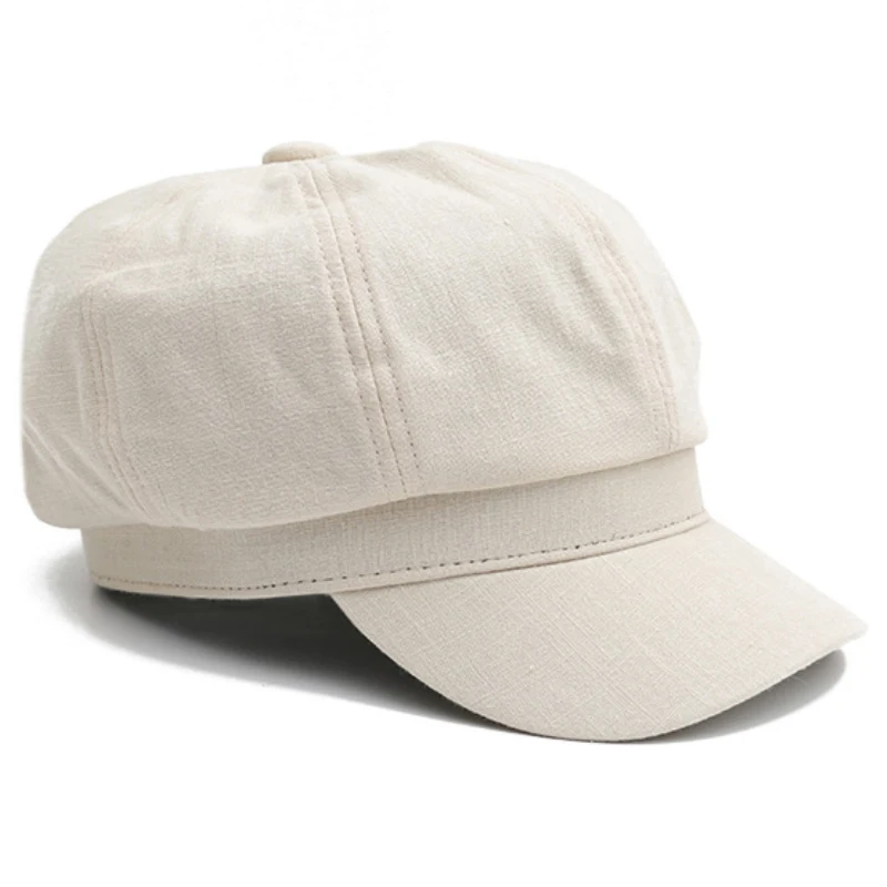 HT2574 женская шляпа весна лето дышащая тонкая хлопковая кепка газетчика Женская художница берет шляпа художника Дамская однотонная восьмиугольная кепка