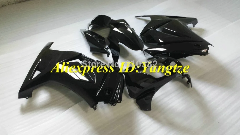 Литья под давлением обтекатель комплект для KAWASAKI Ninja ZX250R 08 09 10 11 12 ZX 250R EX250 2008 2012 черный глянец Обтекатели набор+ подарки VX16