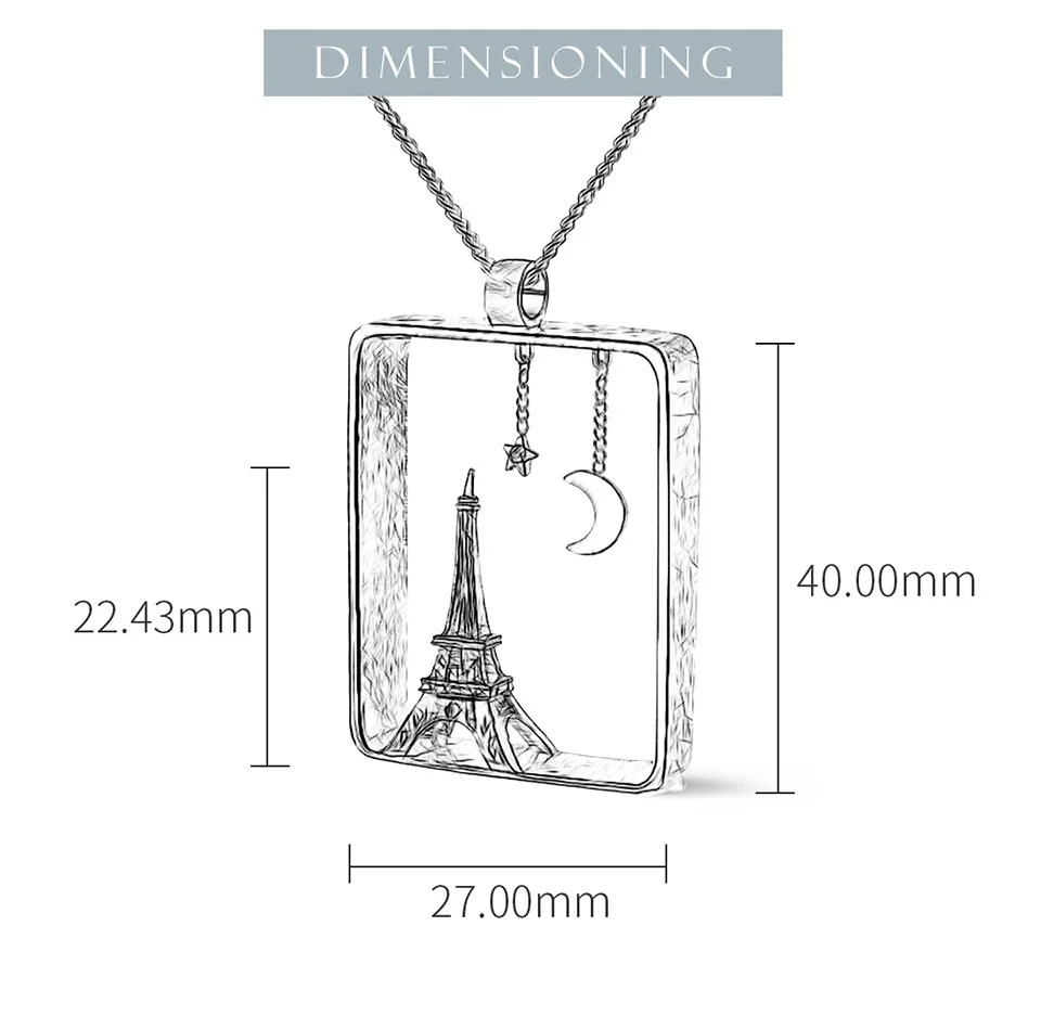 Эксклюзивный Новое прибытие модно аксессуары женщины Уникальный ручная работа ювелирные изделия 925 стерлинговое серебро творческий романтический Эйфелева Башня кулон необычные товары лучший подарок