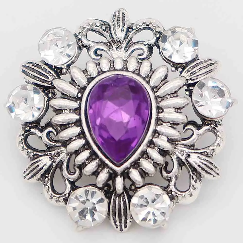 

2019 high quality Snap Button Jewelry Rhinestone Crystal flower Sunflower Snap Button for 18MM Snap Bracelet for women Jewelryy