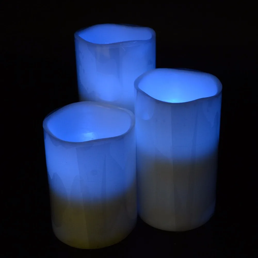 Color Changed Gradient Wax LED Candles Remote Control Electronic