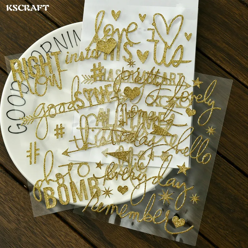 

KSCRAFT Gold Phrase Tags Self- adhesive Sticker for Scrapbooking/ DIY Crafts/ Card Making Decoration