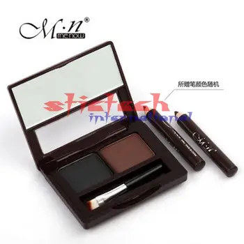 

by ems or dhl 500sets Menow Eyebrow Kit Double Color Eyebrow Powder with Brush Soft Charm Eyebrow Powder Waterproof