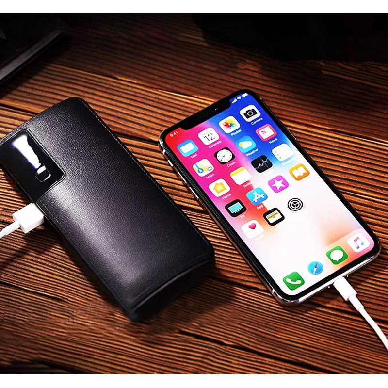 2018 Новый 20000 mAh 18650 Банк силы кожаный зарядный сокровище портативный мобильный