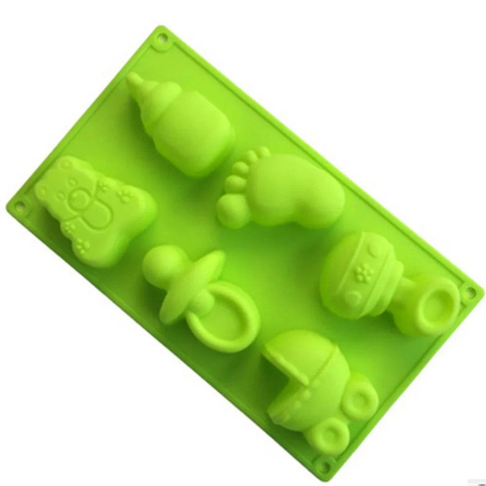 

Kitchen Utensils Baking Silicone 6 Even Cake Grinding Baby Pacifier Small Feet Cake Mold Handmade Soap Mold Ice Cream Mould