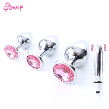 Metal Silicone Big Stainless Steel Anal Plug Dildo Sex Toys Small Medium Large Butt Plug Gay Anal Beads Sex Toy Vagina Anus toy small medium large silicone butt plug with crystal jewelry smooth touch anal plug no vibration anal sex toys for woman men gay