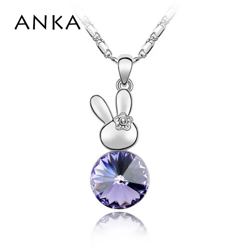 Ожерелье с подвеской в виде кролика из австрийского хрусталя родиевым покрытием