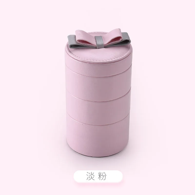 New sheepskin pattern three layers portable jewelry box lovely multi-storey jewelry storage box pu velvet jewelry box wholesale Jewelry Packaging