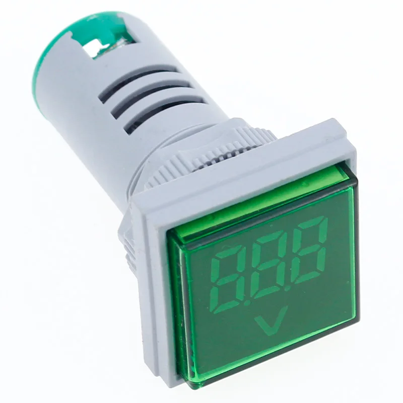 Квадратный светодиодный вольтметр и амперметр, измеритель напряжения, измеритель тока, переменный ток 60-500 В 0-100A D18, Прямая поставка - Цвет: Green Voltage Meters