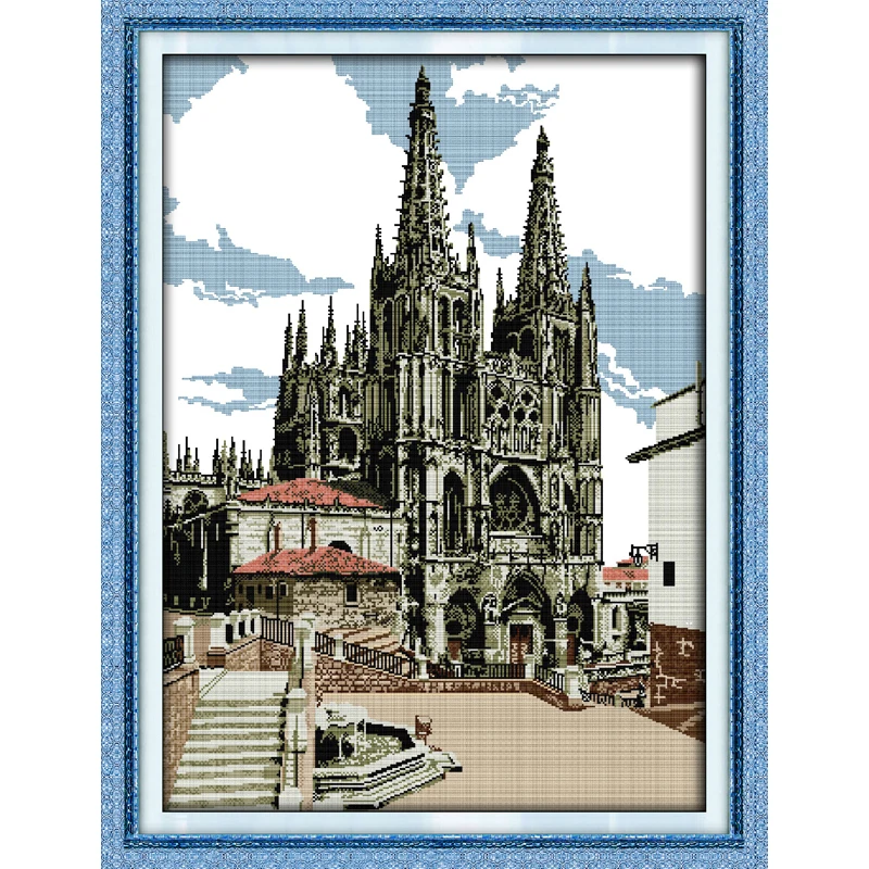 

Everlasting love Magnificent castle Chinese cross stitch kits Ecological cotton stamped printed 11CT New Christmas decorations