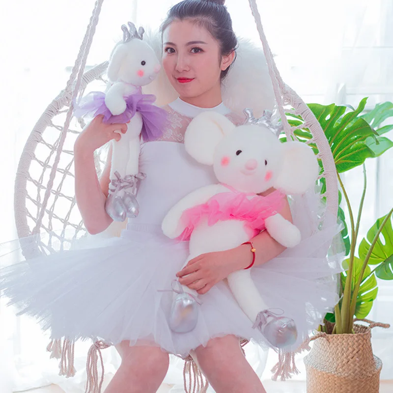 

Mouse Plush Toys Cute Hamster Doll Stuffed Soft Animal Doll Ballet Mouse With Crown Baby Kids Appease Toy Gift For Little Girl